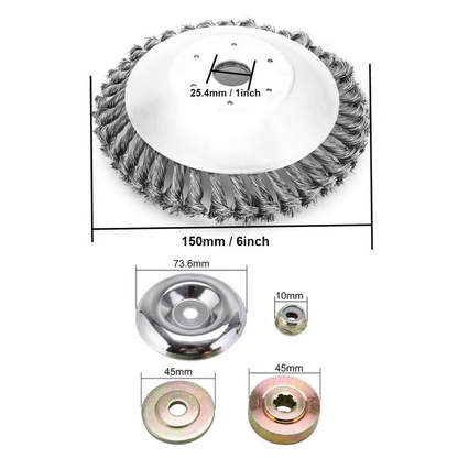 Lama da taglio per erba in filo d’acciaio super resistente a 360° (incluso kit di adattatori)