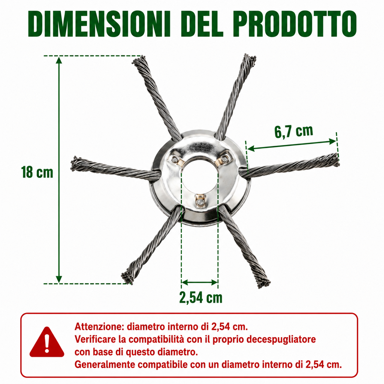 La Testa Del Tagliaerba Ha 6 Rami Intrecciati Con Filo D'Acciaio Resistente