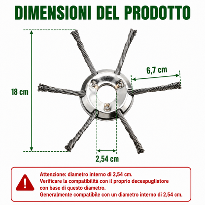 La Testa Del Tagliaerba Ha 6 Rami Intrecciati Con Filo D'Acciaio Resistente