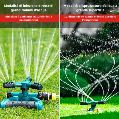 Irrigatore Automatico Per Giardino Con 3 Ugelli Rotanti A 360 Gradi