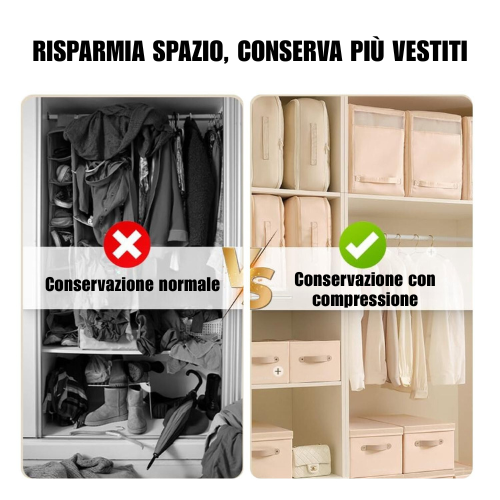 Borse Organizzatrici a Compressione Automatica per Piumoni, Vestiti, Coperte, Impermeabili e Antiumidità (54x42x30cm)