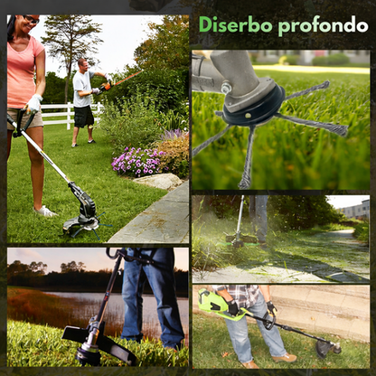 Testina per decespugliatore a 6 spazzole in acciaio ultra resistente (kit adattatore incluso)