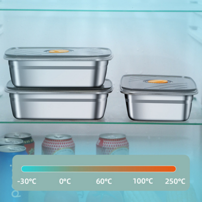Contenitore Sottovuoto Antibatterico In Acciaio Inox, Grande Formato 1500ml (19 x 14 x 8 cm)