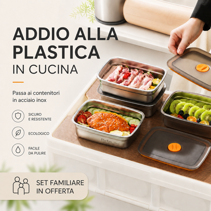 Contenitore in acciaio inox 316 sottovuoto – Freschezza duratura, antibatterico e sicuro