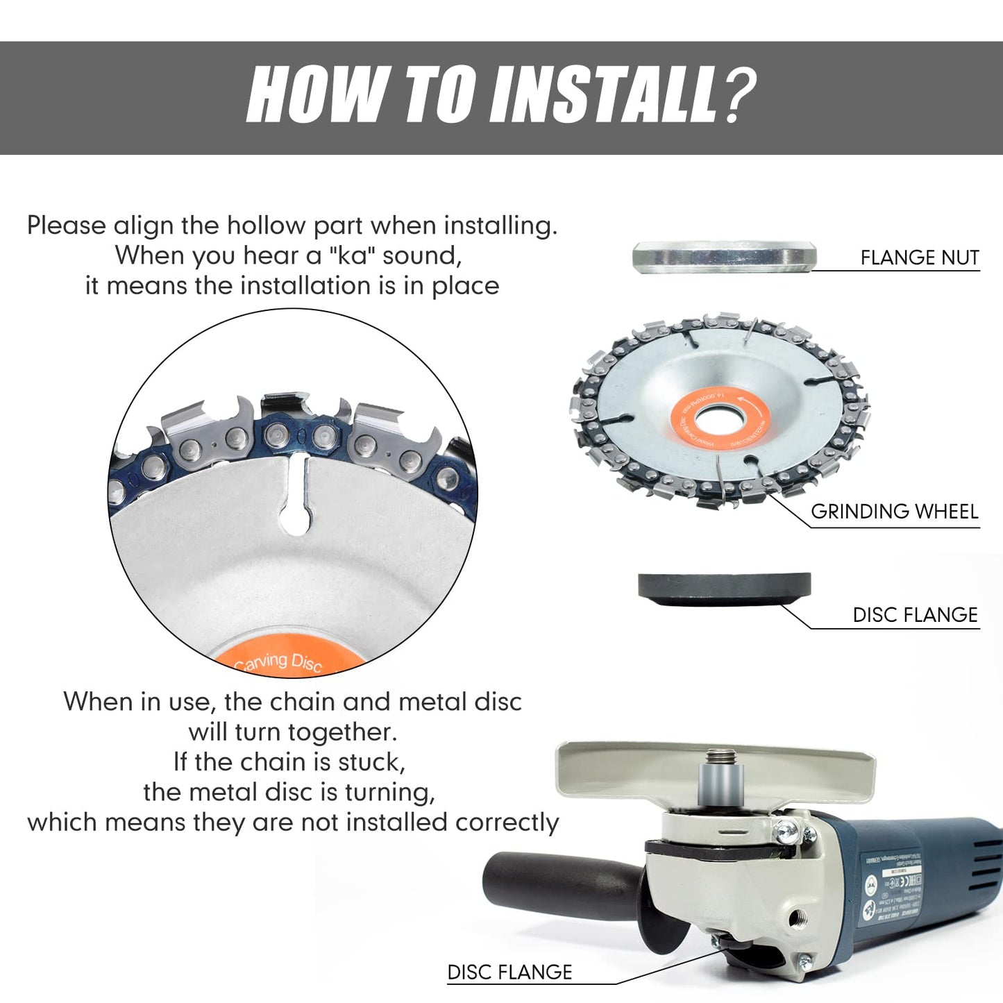 SawDisc™ - Lama Per Sega Da Intaglio Per Smerigliatrice Angolare, Disco Per Smerigliatrice Angolare A Catena Da 4 Pollici E 22 Denti