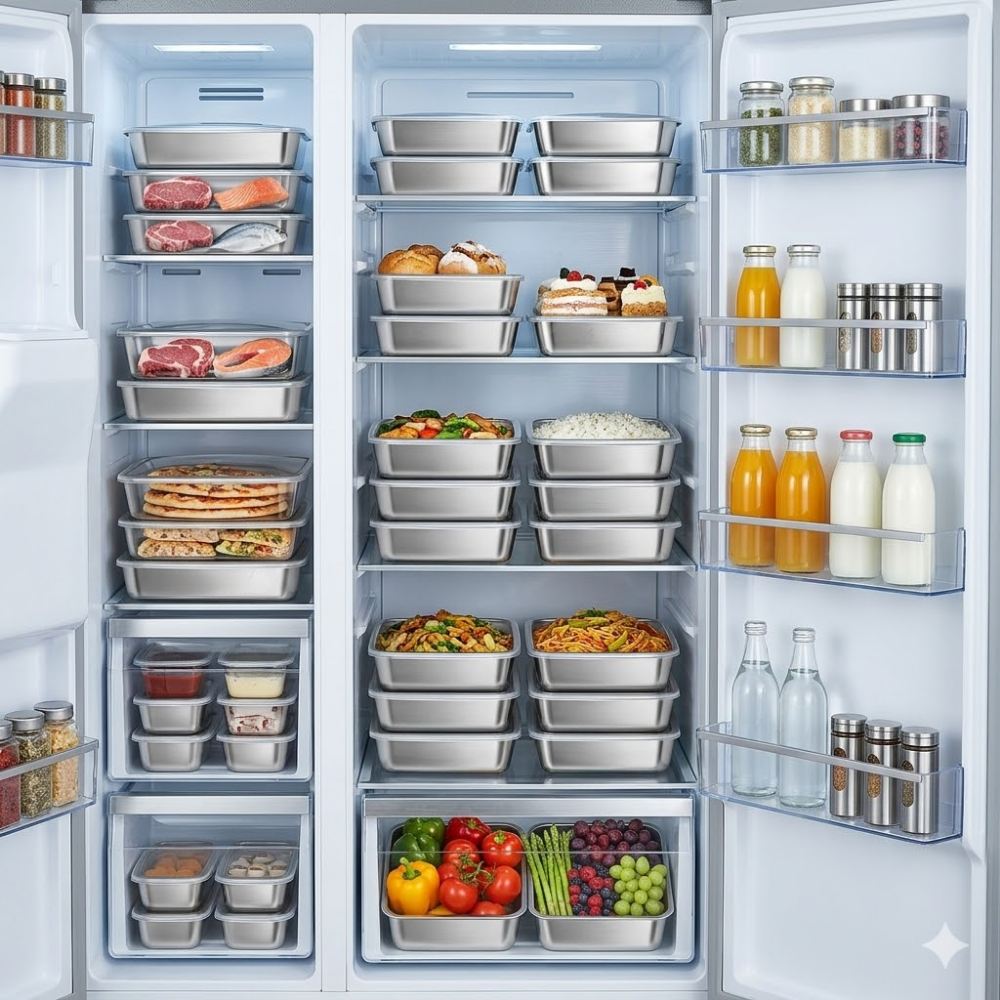 VASSOIO IN ACCIAIO INOX 304 PREMIUM Mantiene gli alimenti freschi fino a 5× più a lungo