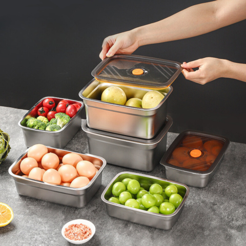 Grande contenitore ermetico per alimenti in acciaio inox antibatterico – 1500 ml (19 x 14 x 8 cm)