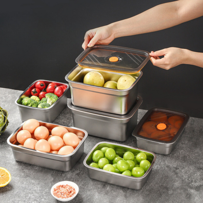 Grande contenitore ermetico per alimenti in acciaio inox antibatterico – 1500 ml (19 x 14 x 8 cm)