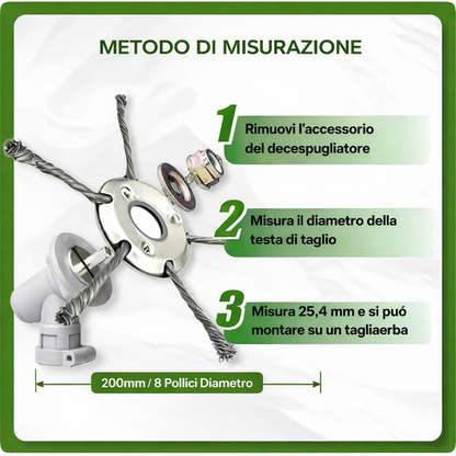 Testa per Tosaerba in Acciaio con 6 Lame – La Soluzione per Tagliare l’Erba Super Veloce