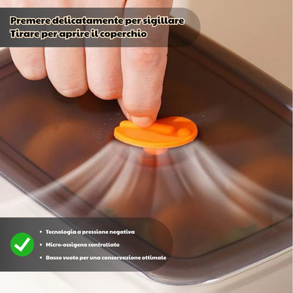 Contenitore per alimenti sottovuoto in acciaio inox antibatterico grande da 1000 ml (19 x 14 x 6cm)