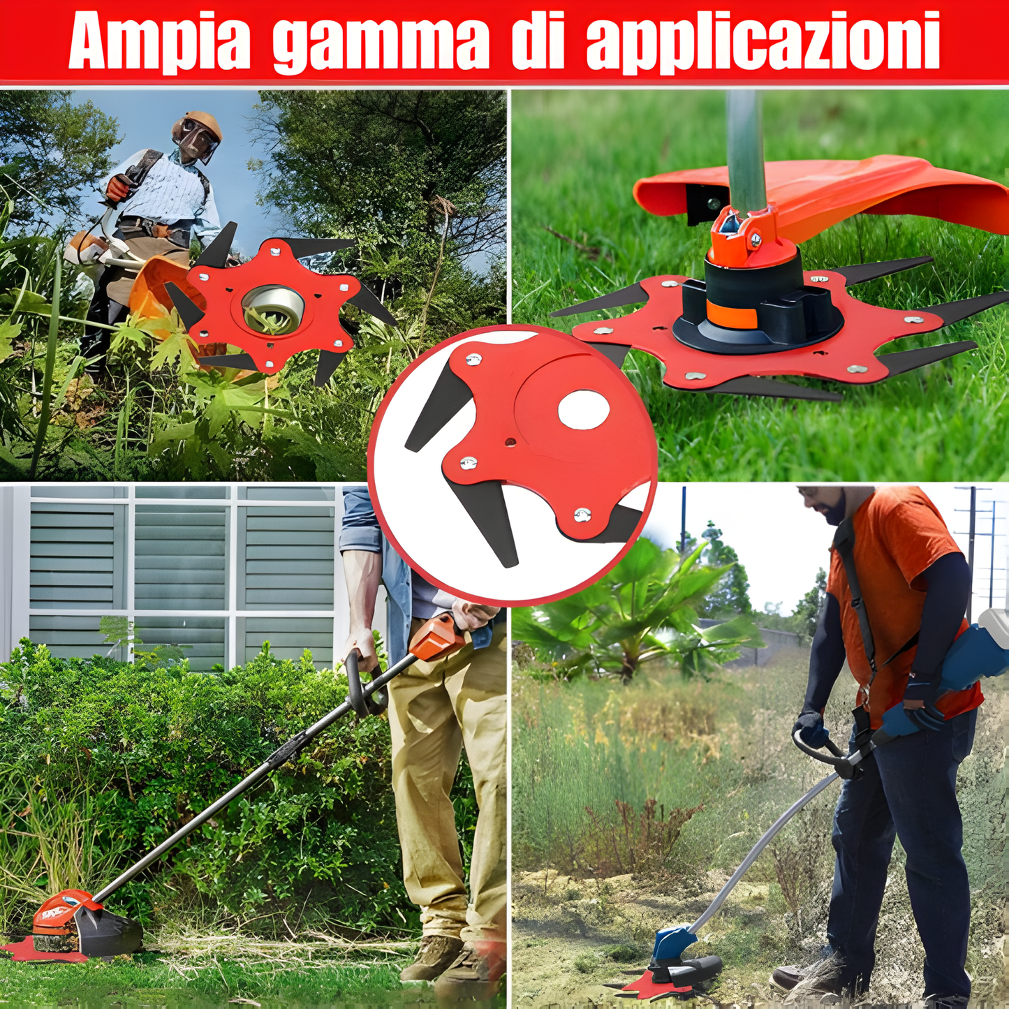 Lama per prato con 6 denti in acciaio (Accessori inclusi)