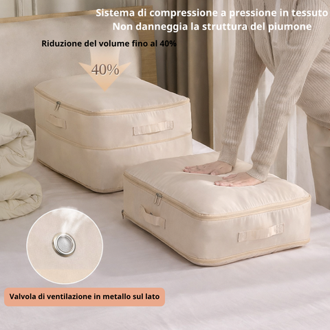 Sacche organizzatrici a compressione automatica per piumoni, vestiti e coperte, impermeabili e resistenti all’umidità (54×42×30 cm)