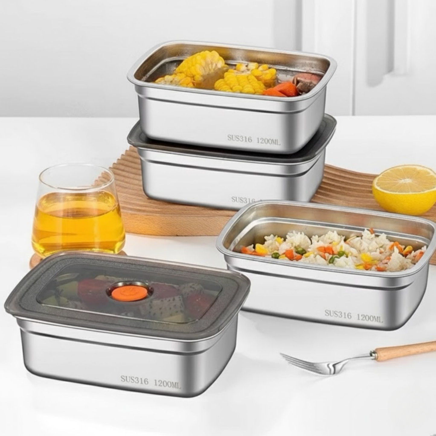 Contenitore Ermetico Sottovuoto 1000ml | Salva-Freschezza | Anti-Odore, Impilabile