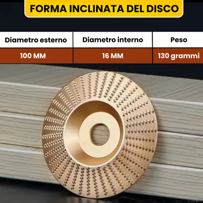 Set Da 3 Dischi Da Smerigliatura In Acciaio Al Carbonio Per Legno (Piatto - Curvo - Inclinato)
