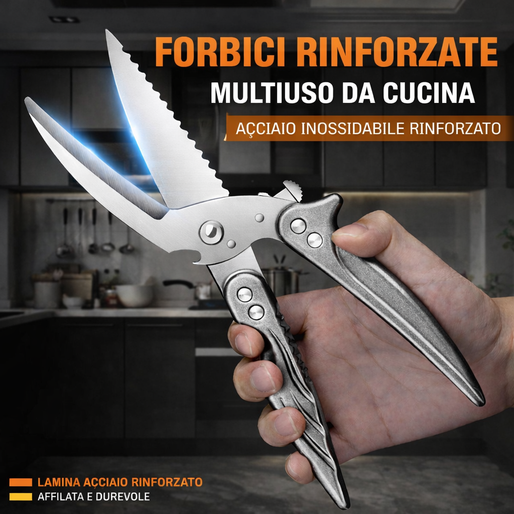 Forbici Smontabili Per Tagliare Ossa Di Pollo, Forbici Da Cucina Multifunzione In Acciaio Inossidabile, Affilate E Robuste (Colore Argento)