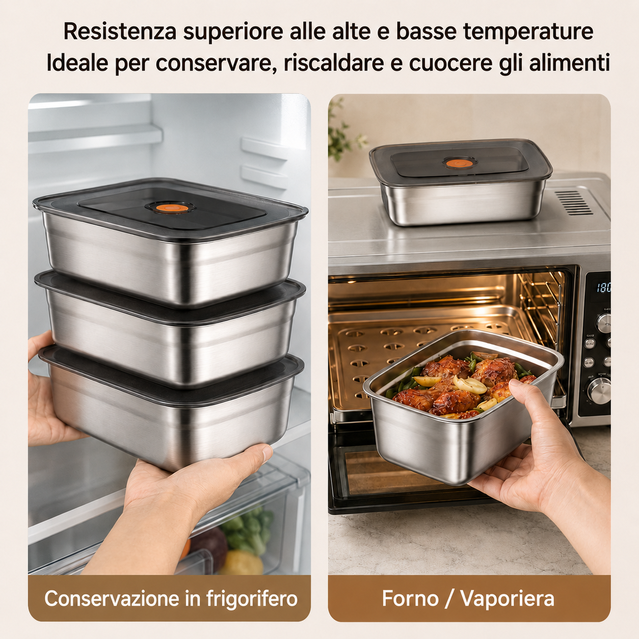 Contenitore in acciaio inox 316 sottovuoto – Freschezza duratura, antibatterico e sicuro