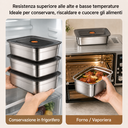 Contenitore in acciaio inox 316 sottovuoto – Freschezza duratura, antibatterico e sicuro