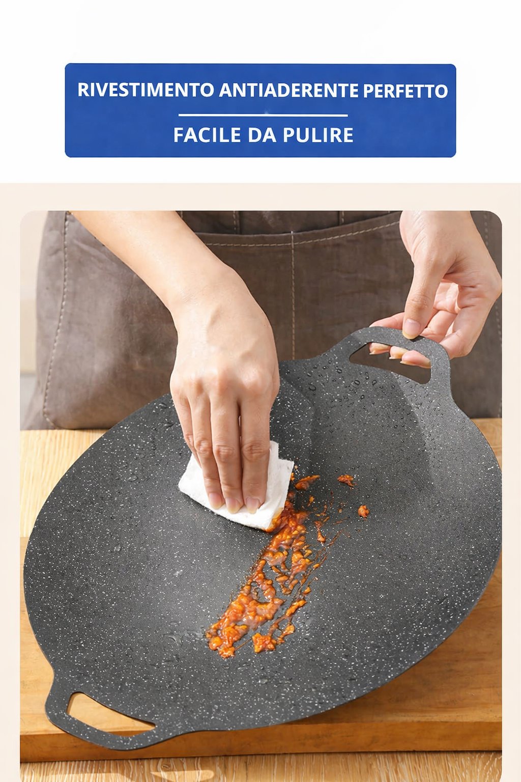 Padella antiaderente multiuso a 6 strati, compatibile con piani a induzione.