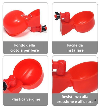 Abbeveratoio Automatico Per Pollame (Per Galline E Uccelli) - Include Una Sega A Tazza