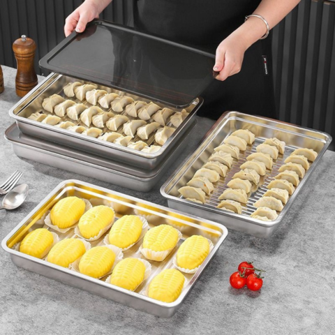 Contenitore ermetico per alimenti in acciaio inox 304 – formato grande (22×15×6 cm)