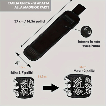 Bracciale magnetico porta viti e attrezzi