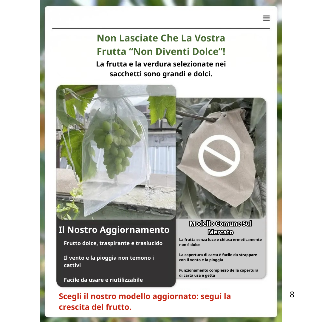 Sacchetti In Rete Traspiranti Riutilizzabili Per Proteggere Frutta E Verdura – Proteggono Da Insetti, Mosche Della Frutta E Uccelli