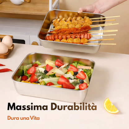 Contenitori in acciaio inox 304 - Conservazione sicura ed elegante.