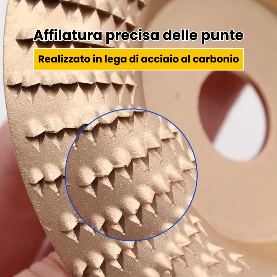 Set Da 3 Dischi Da Smerigliatura In Acciaio Al Carbonio Per Legno (Piatto - Curvo - Inclinato)