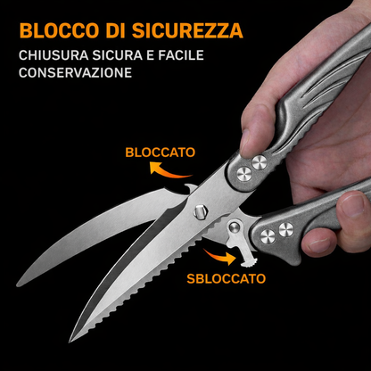 Forbici Smontabili Per Tagliare Ossa Di Pollo, Forbici Da Cucina Multifunzione In Acciaio Inossidabile, Affilate E Robuste (Colore Argento)