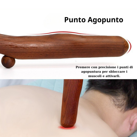 Massaggiatore A 10 Teste Di Legno Gua Sha Per il Collo, La Spalla E La Schiena