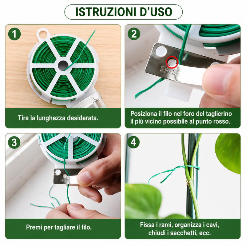 Set da 3 rotoli di filo per piante in stile Giapponese – 20m per rotolo – guida la crescita, sostiene i rami e protegge il fusto