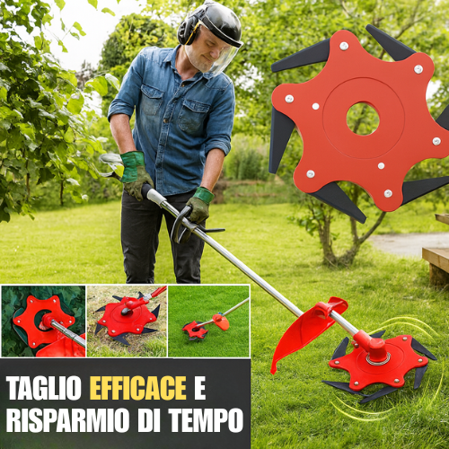 Lama Per Prato Con 6 Denti In Acciaio (Accessori Inclusi)