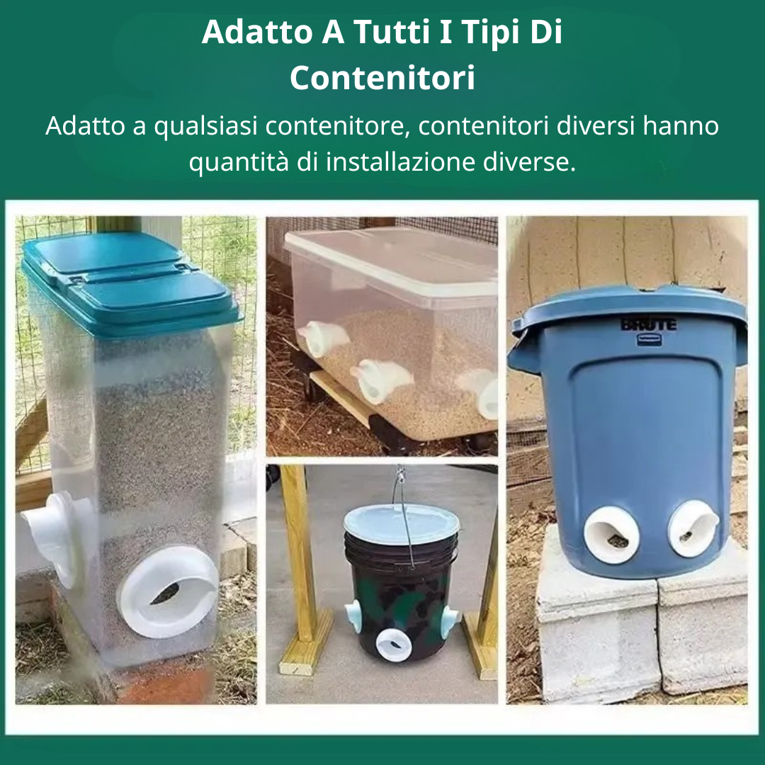 Mangiatoia Automatica Per Polli E Anatre Per Tutti I Tipi Di Secchi – Include Punta Da Trapano E Sega A Tazza