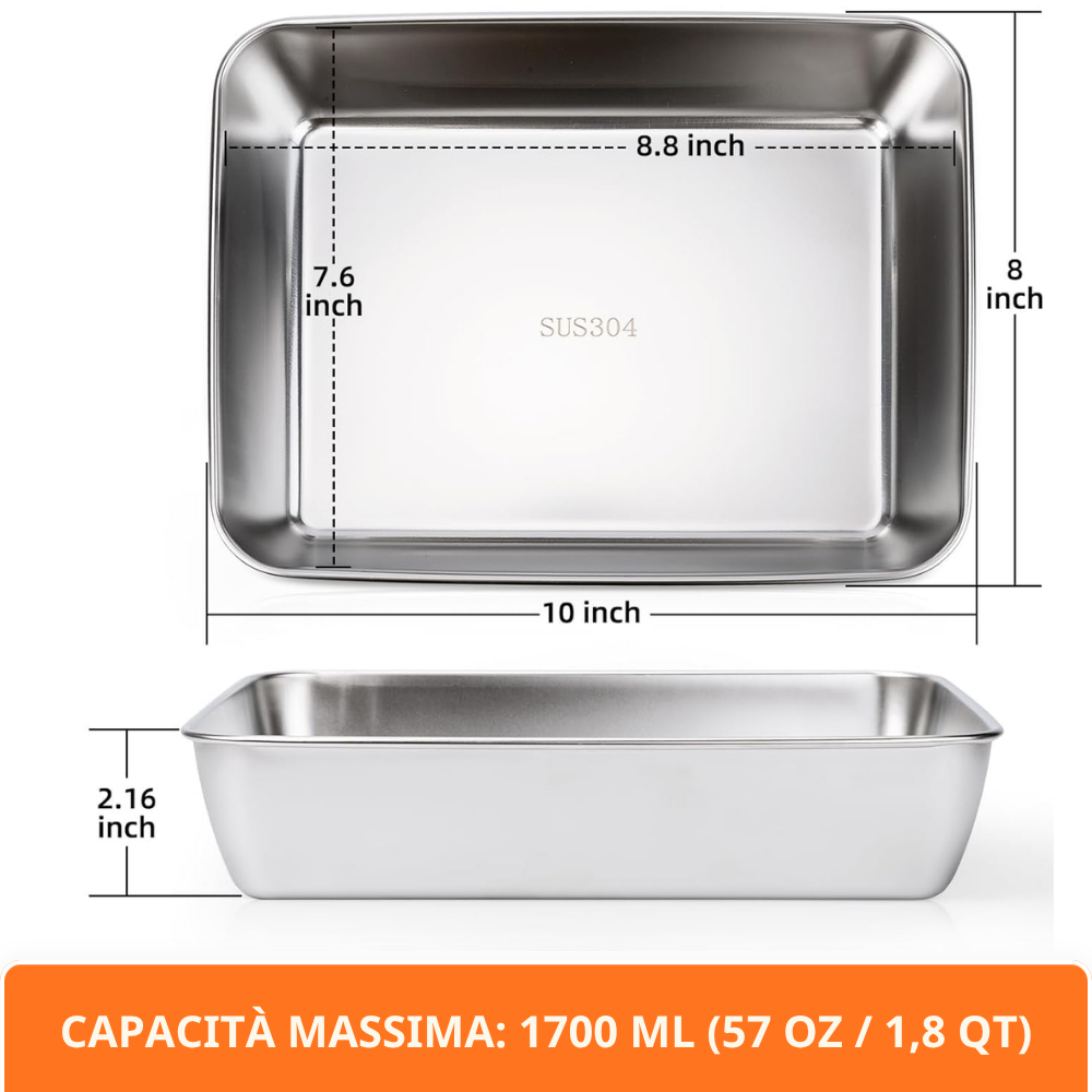 VASSOIO IN ACCIAIO INOX 304 PREMIUM Mantiene gli alimenti freschi fino a 5× più a lungo