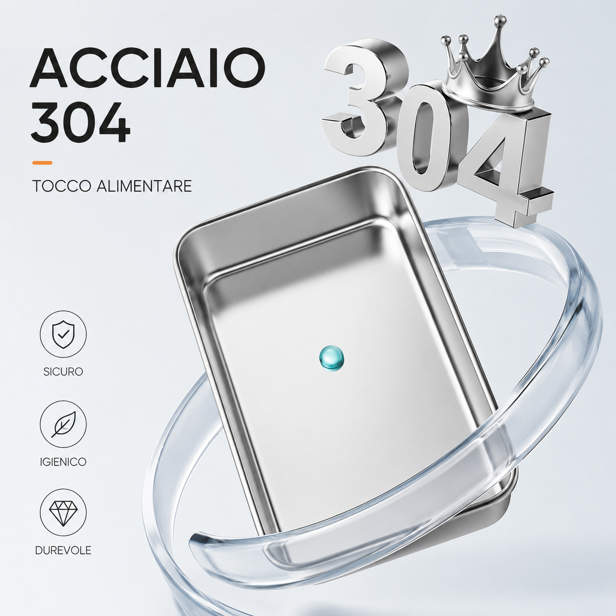 Contenitore ermetico in acciaio inox 304: cibo fresco più a lungo, sicuro e senza odori.