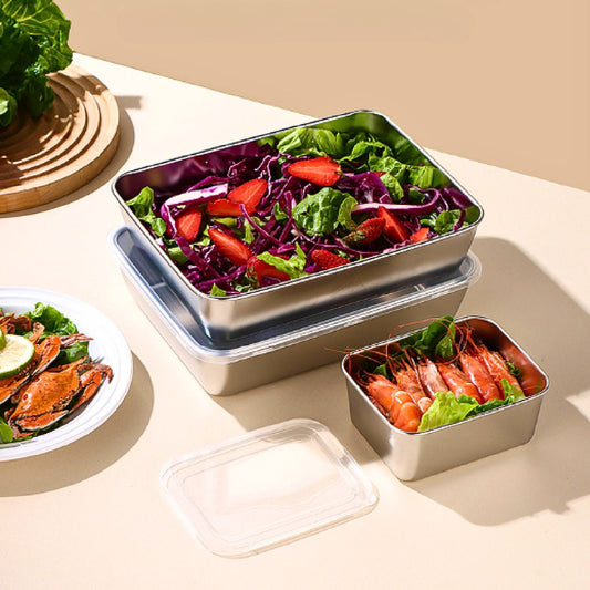 Scatole Per La Conservazione Degli Alimenti, Vassoio Rettangolare In Acciaio Inox SUS304 (25*20*5cm)