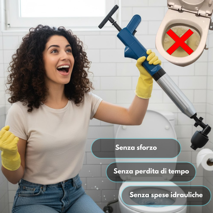 POTENTE COMPRESSORE D'ARIA PER STURARE I WC, SENZA BISOGNO DI CHIAMARE L'IDRAULICO