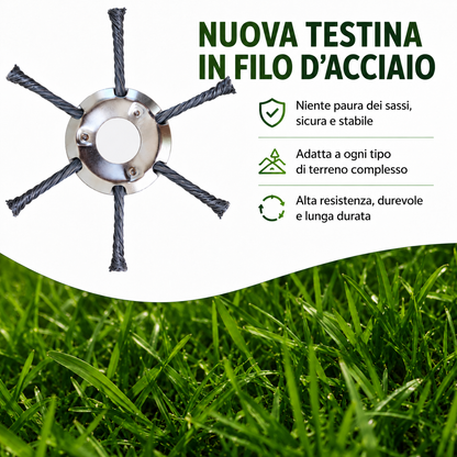 Testa per tosaerba in acciaio