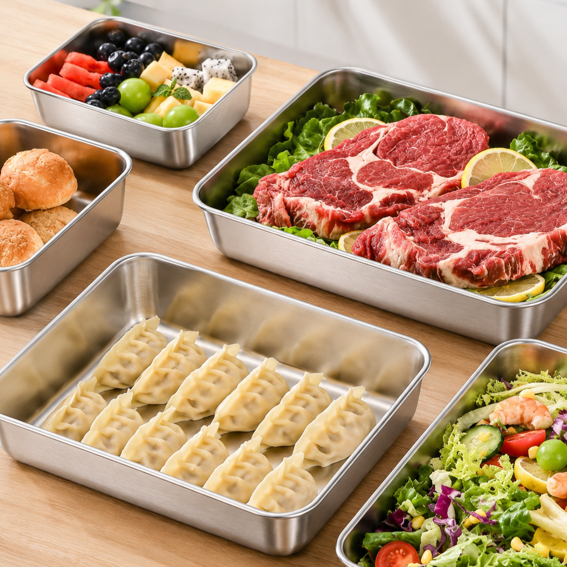 Contenitore in acciaio inox 304 — Cibo fresco e protetto per settimane.