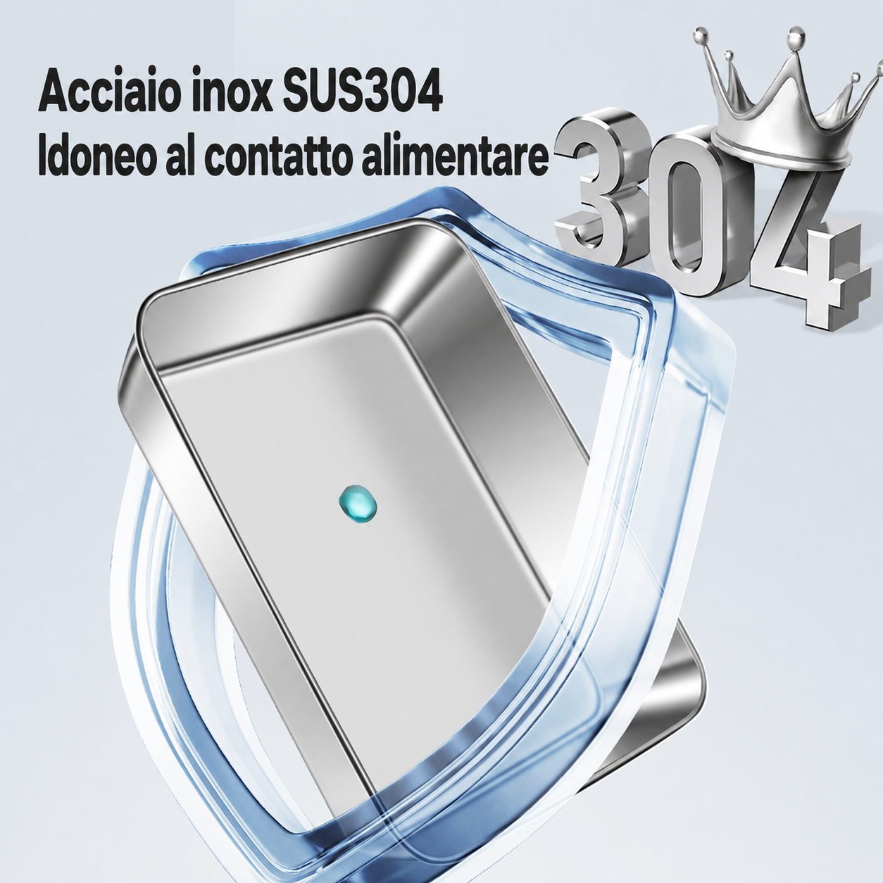 Contenitore in acciaio inox 304 — Cibo fresco e protetto per settimane.