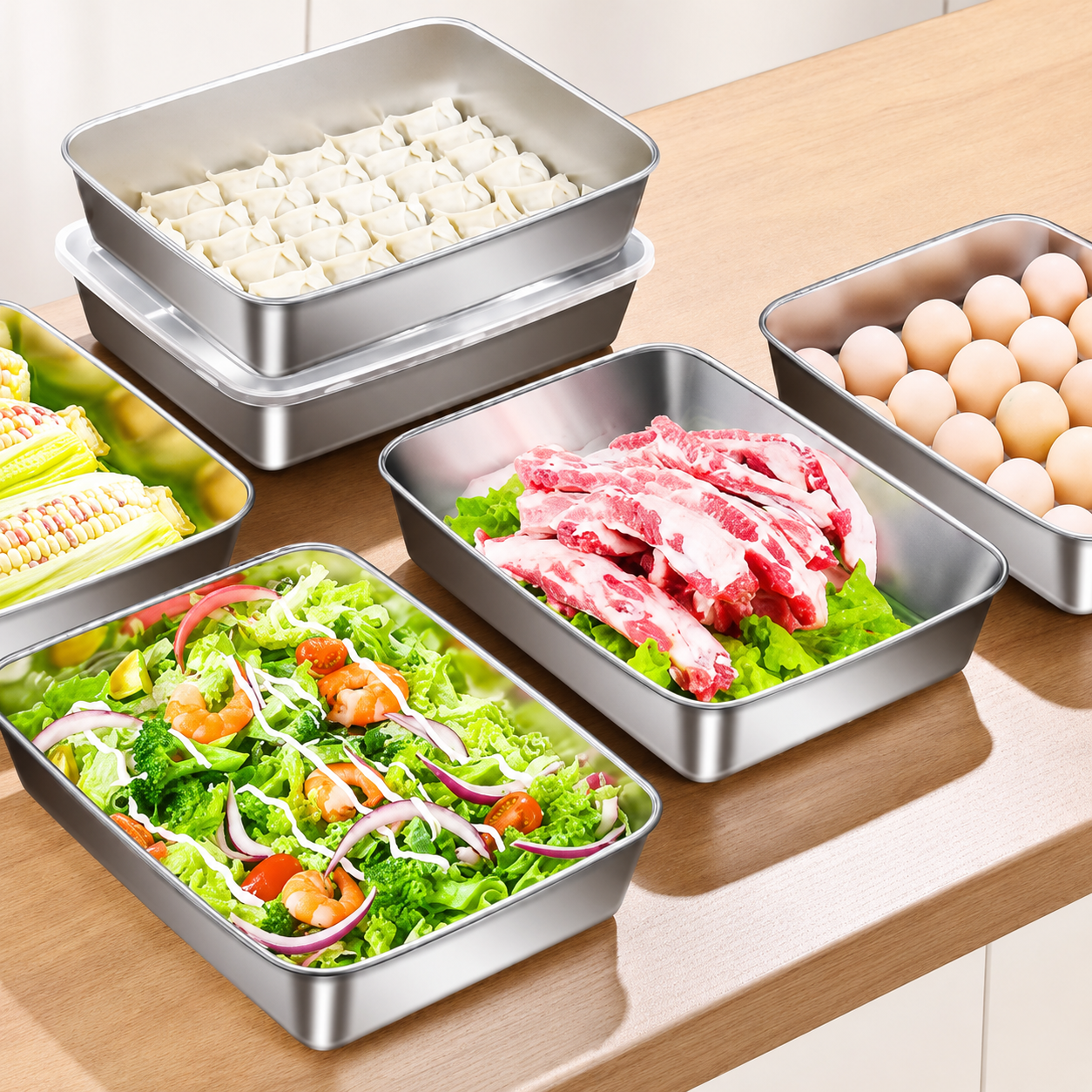 Contenitore in acciaio inox 304 — Cibo fresco e protetto per settimane.