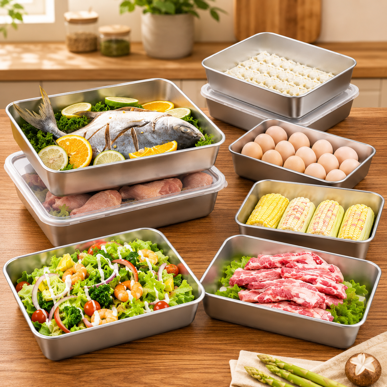Contenitore in acciaio inox 304 — Cibo fresco e protetto per settimane.