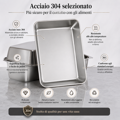 Contenitore in acciaio inox 304 — Cibo fresco e protetto per settimane.