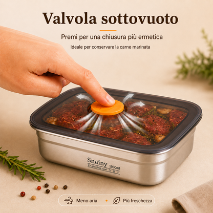 Contenitore sottovuoto in acciaio inox 316 – 1.000 ml (19 × 14 × 5,5 cm)