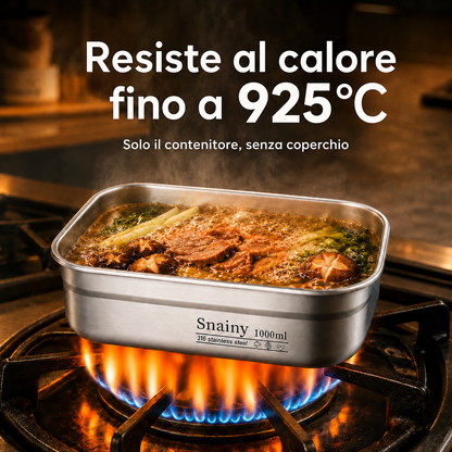 Contenitore sottovuoto in acciaio inox 316 – 1.000 ml (19 × 14 × 5,5 cm)