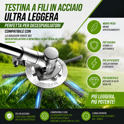 La Testa Del Tagliaerba Ha 6 Rami Intrecciati Con Filo D'Acciaio Resistente