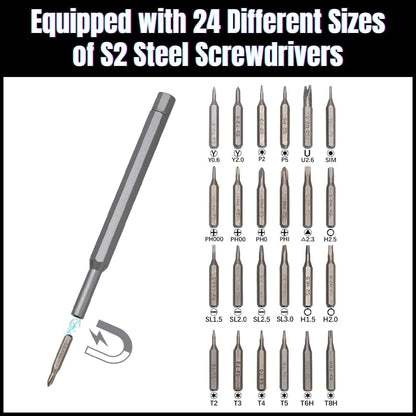 Magnetic Precision Screwdriver Set, 25 In 1 With 24 Piece Mini Pocket Screwdriver Set, Small Repair Kit For Mobile, Laptop, Watch Repairing Kit.