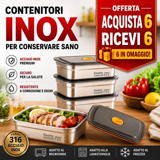 BestSeller™ - Scatola Per Alimenti Sottovuoto Antibatterica In Acciaio Inox 316 (19x14x6cm)