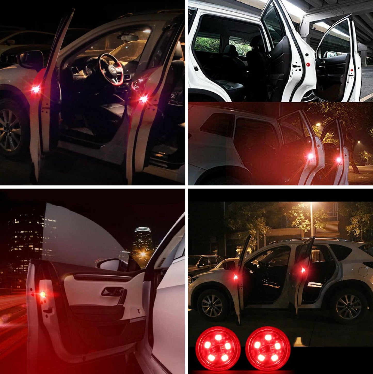 Luce Di Avvertimento Di Sicurezza A LED Per La Prevenzione Delle Collisioni Per L'apertura Della Porta Dell'auto, Luce Del Sensore Lampeggiante Con Sensore Magnetico Per L'assistenza Al Parcheggio