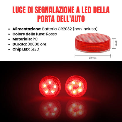 Luce Di Avvertimento Di Sicurezza A LED Per La Prevenzione Delle Collisioni Per L'apertura Della Porta Dell'auto, Luce Del Sensore Lampeggiante Con Sensore Magnetico Per L'assistenza Al Parcheggio